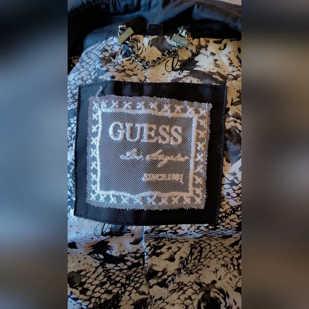 🖤Guess Black Trench Coat – Size M –  Good Condition 🖤 - Picture 2 of 10